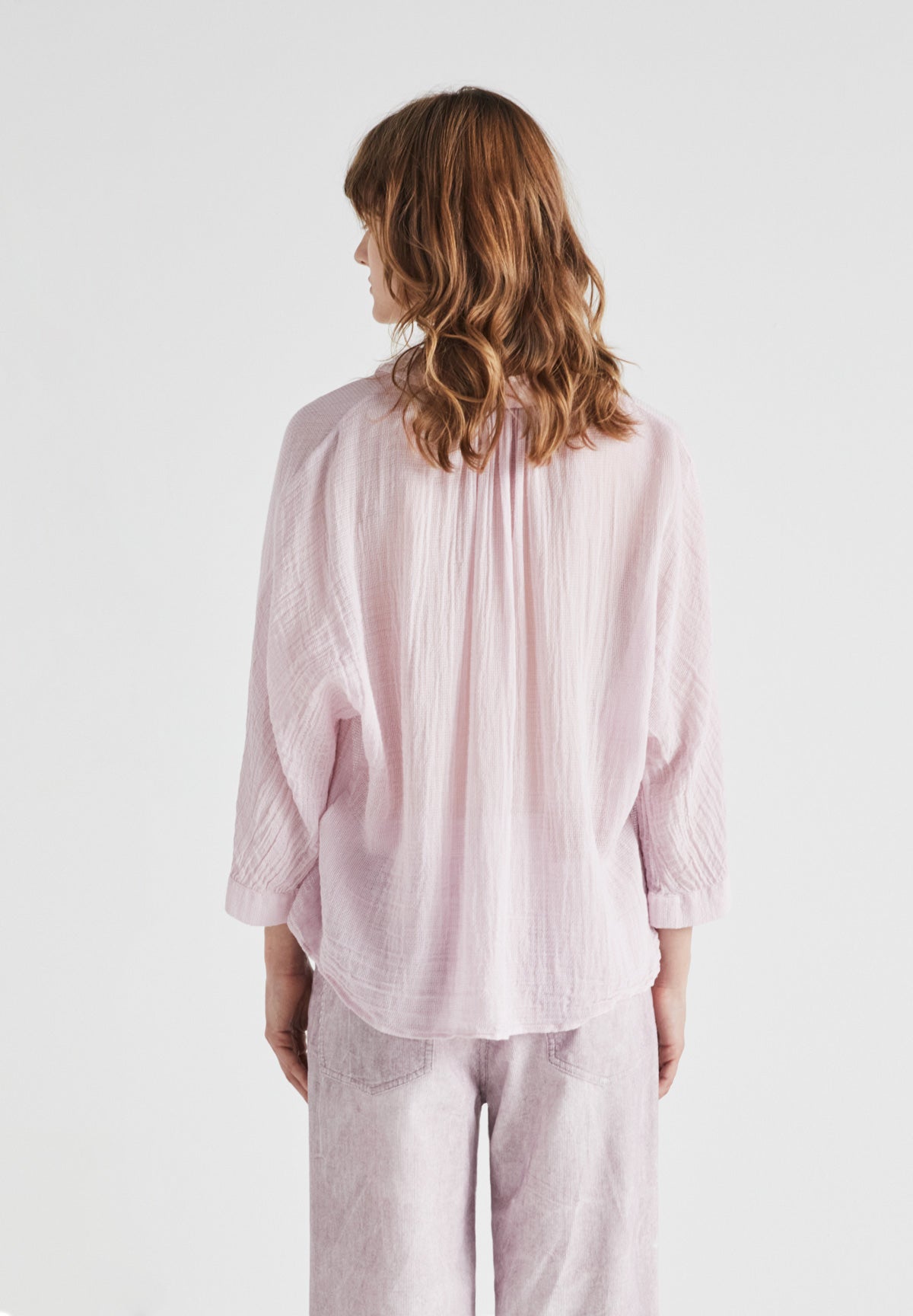 Sagra Crinkle Button Down Blouse
