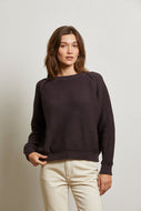 Evie Cotton Raglan Crew - Cocoa