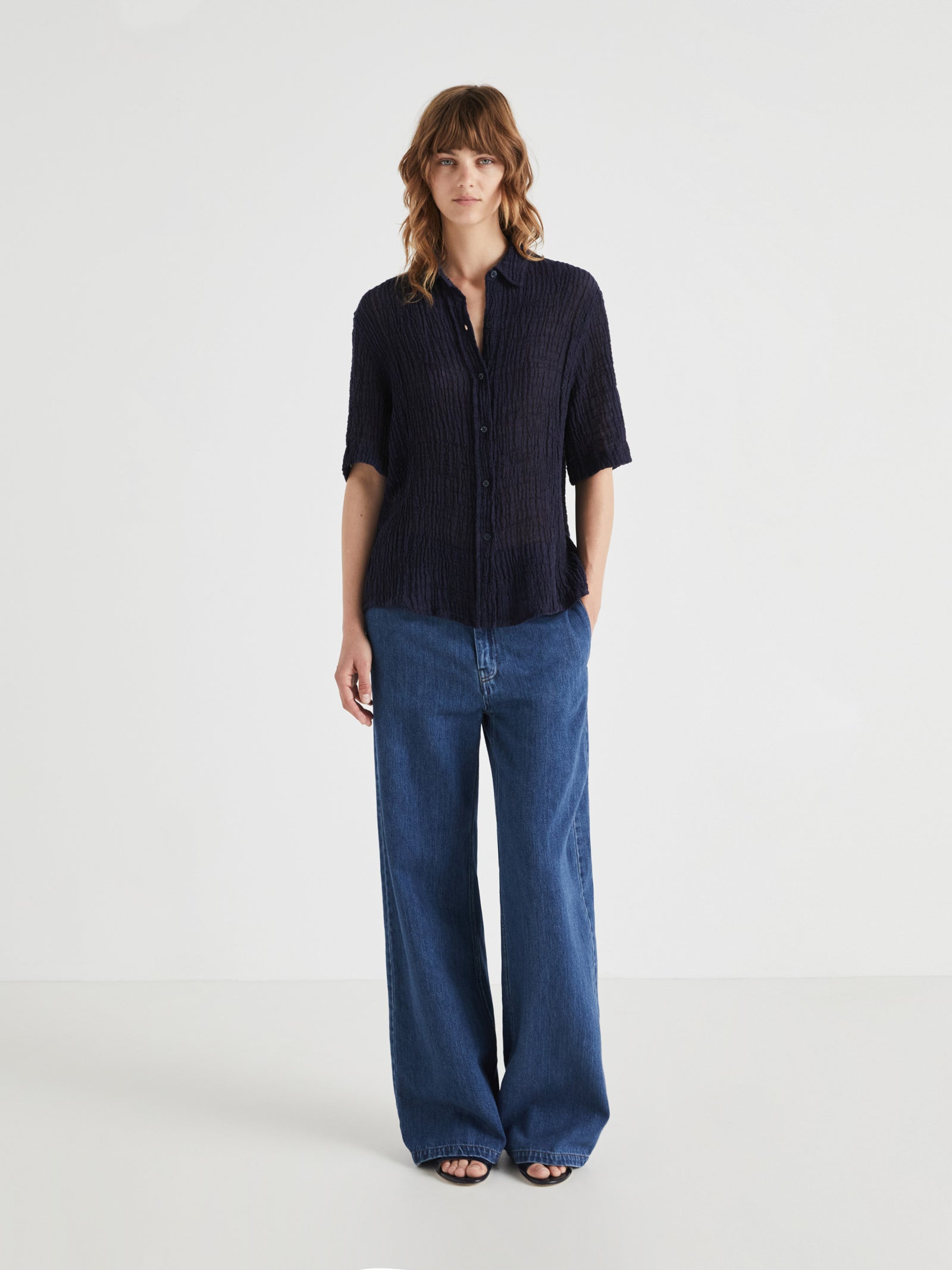 Makalu  Loose Crinkle Blouse