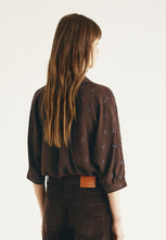 Load image into Gallery viewer, Carole  Silk Blouse - Brown Floral
