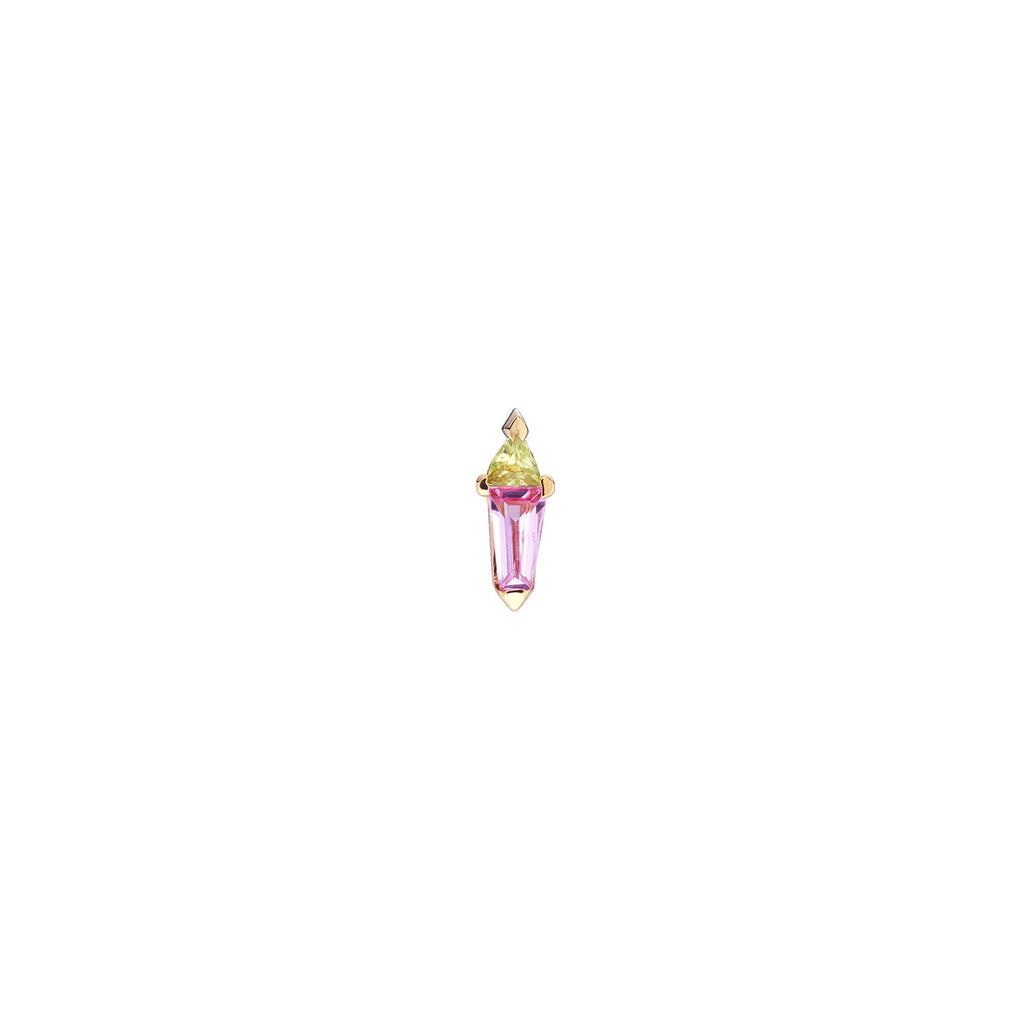 9KT AZ Mini Prism Sapphire Stud