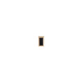 9ct YG Mini Bezel Stud Baguette Black Diamond