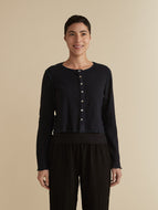 Crop Cardigan Marble Sweater Knit
