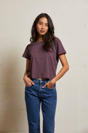 Harley Cotton Short Sleeve Boxy Crew Tee - Plum