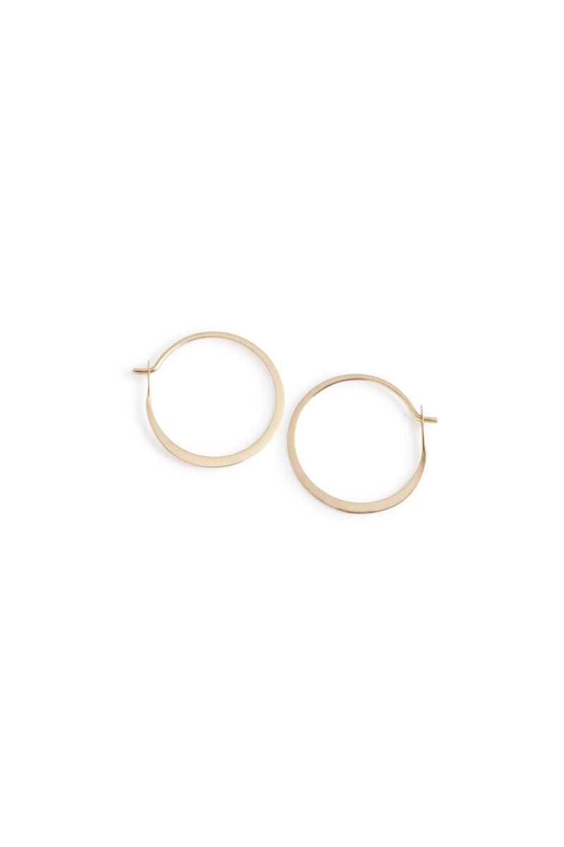 Large Forged Round Hoops 14k