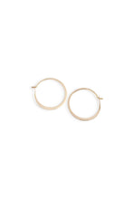 Load image into Gallery viewer, Large Forged Round Hoops 14k
