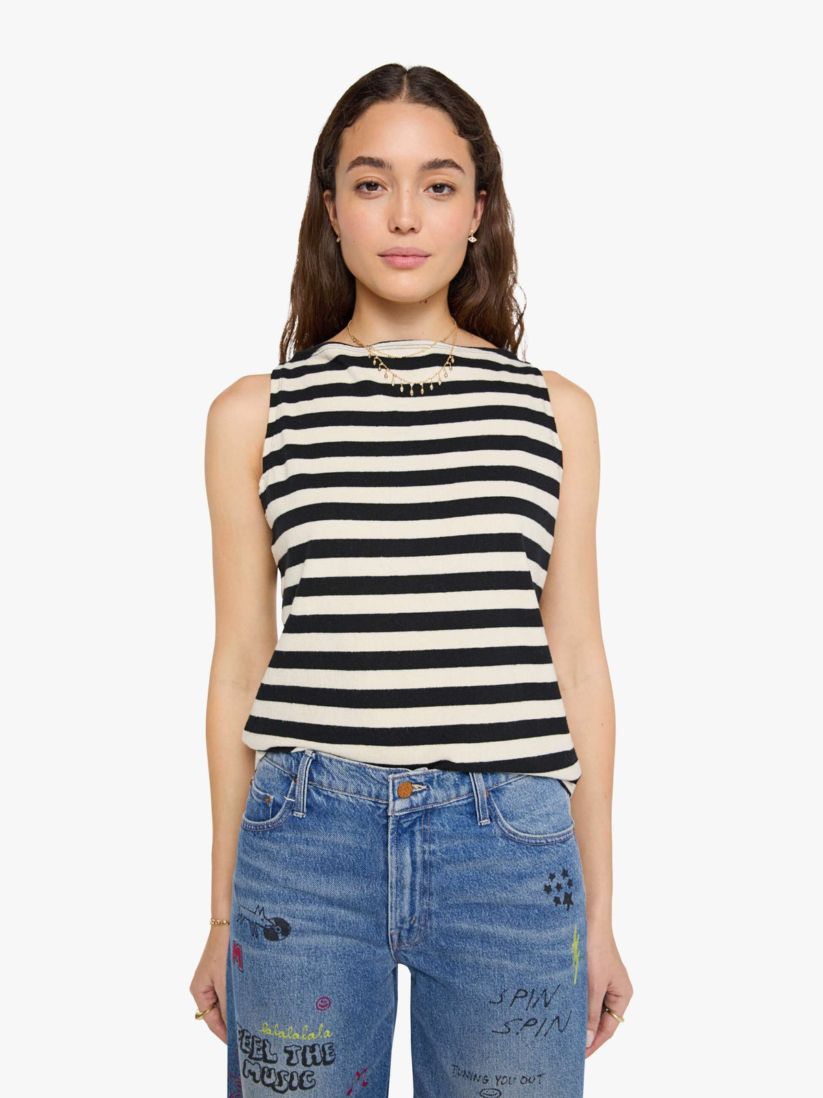 Even Keel Stripe Sleveless Top