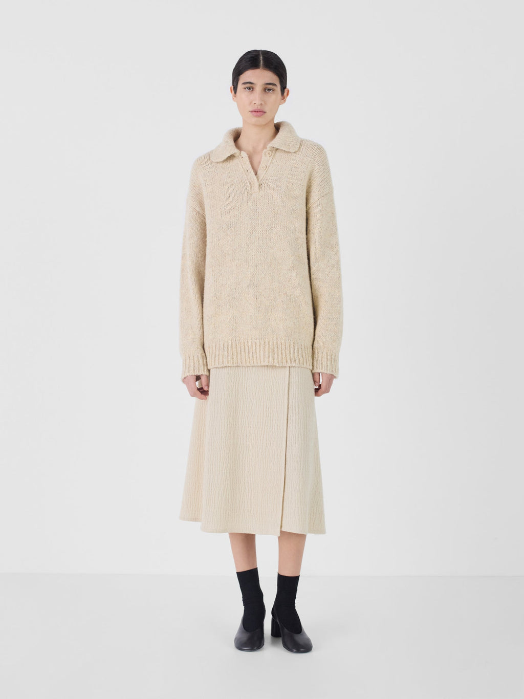 Noor Polo Sweater Wheat
