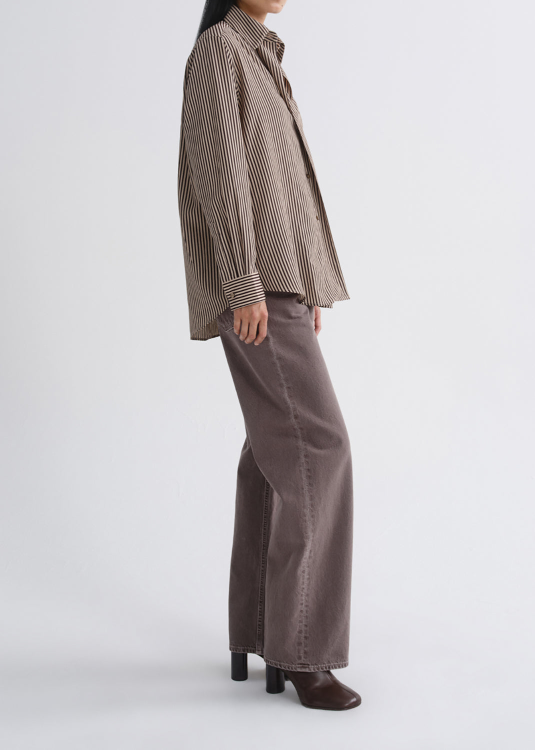 Aris Shirt Trace Stripe/Chocolate Taupe