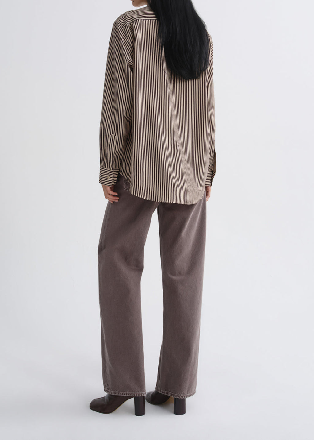 Aris Shirt Trace Stripe/Chocolate Taupe