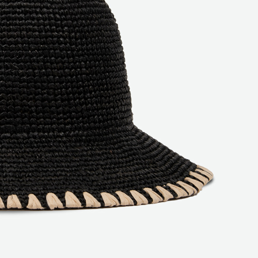 Gabi Whip Bucket Hat - Black