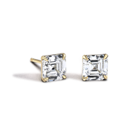 Asscher Diamond Studs - 14kt Yellow Gold