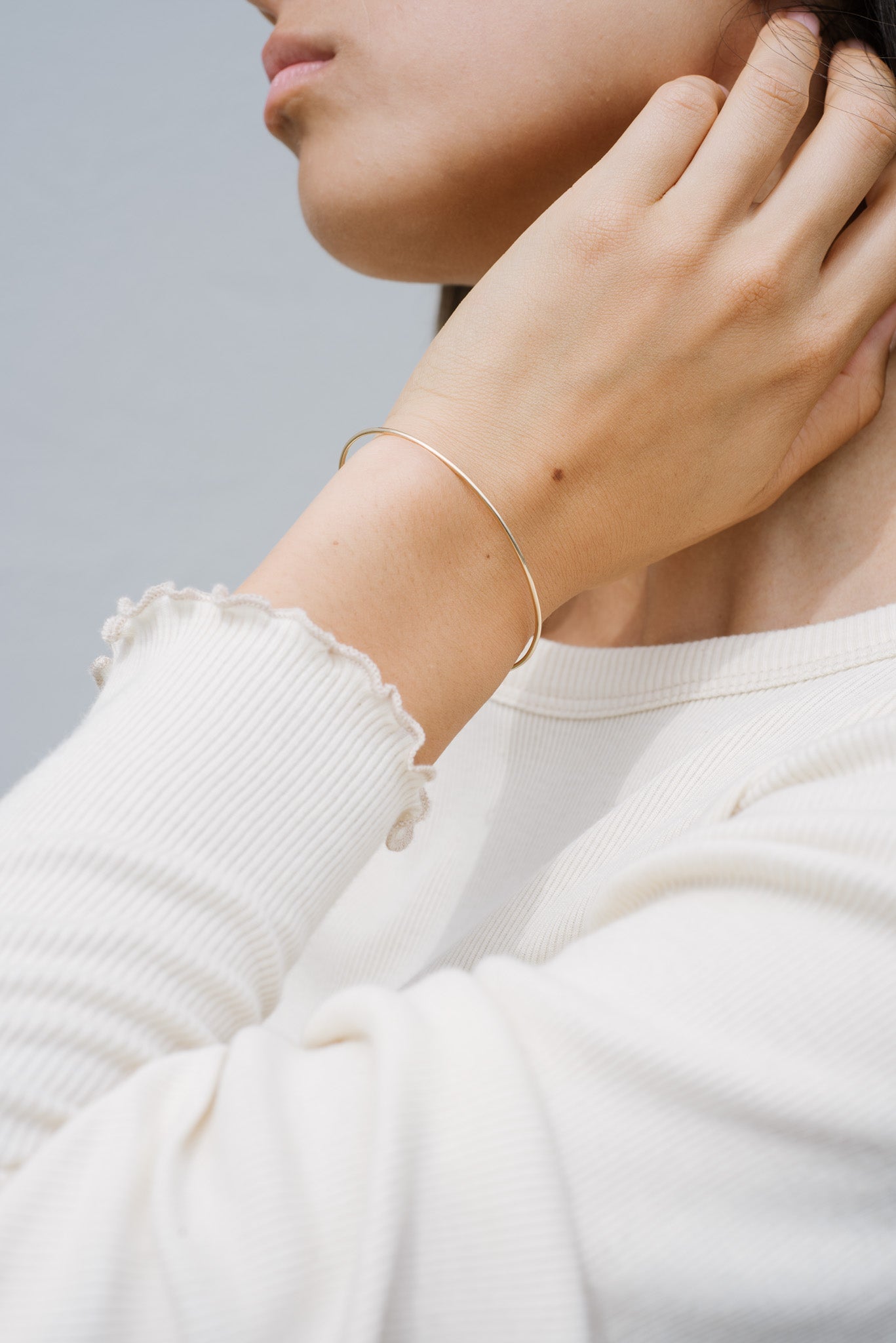 Thin Cuff Bangle Gold