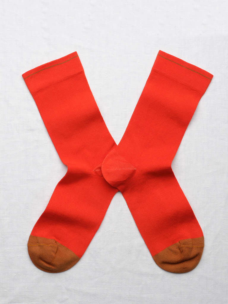 Vermilion Plain Socks