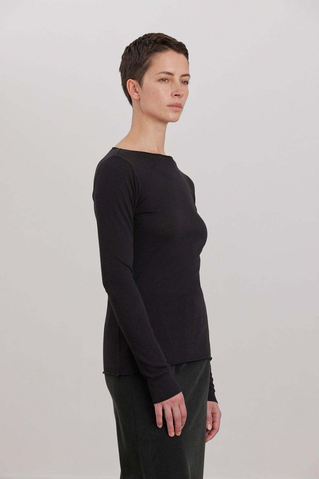 Boat Neck L/S Black