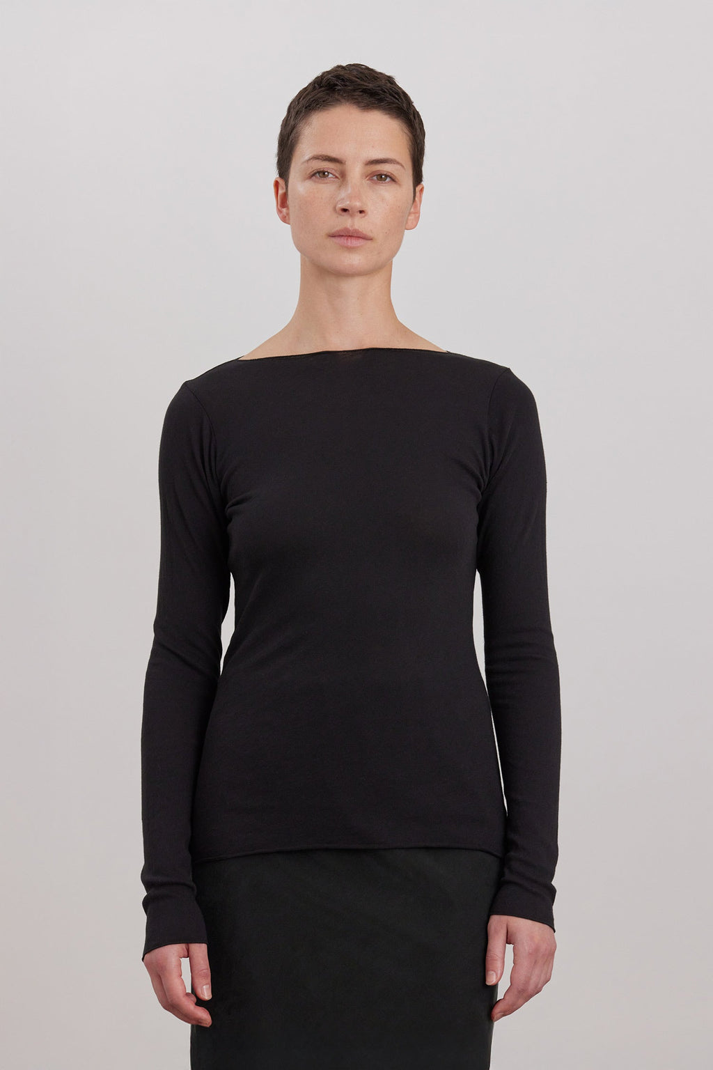 Boat Neck L/S Black