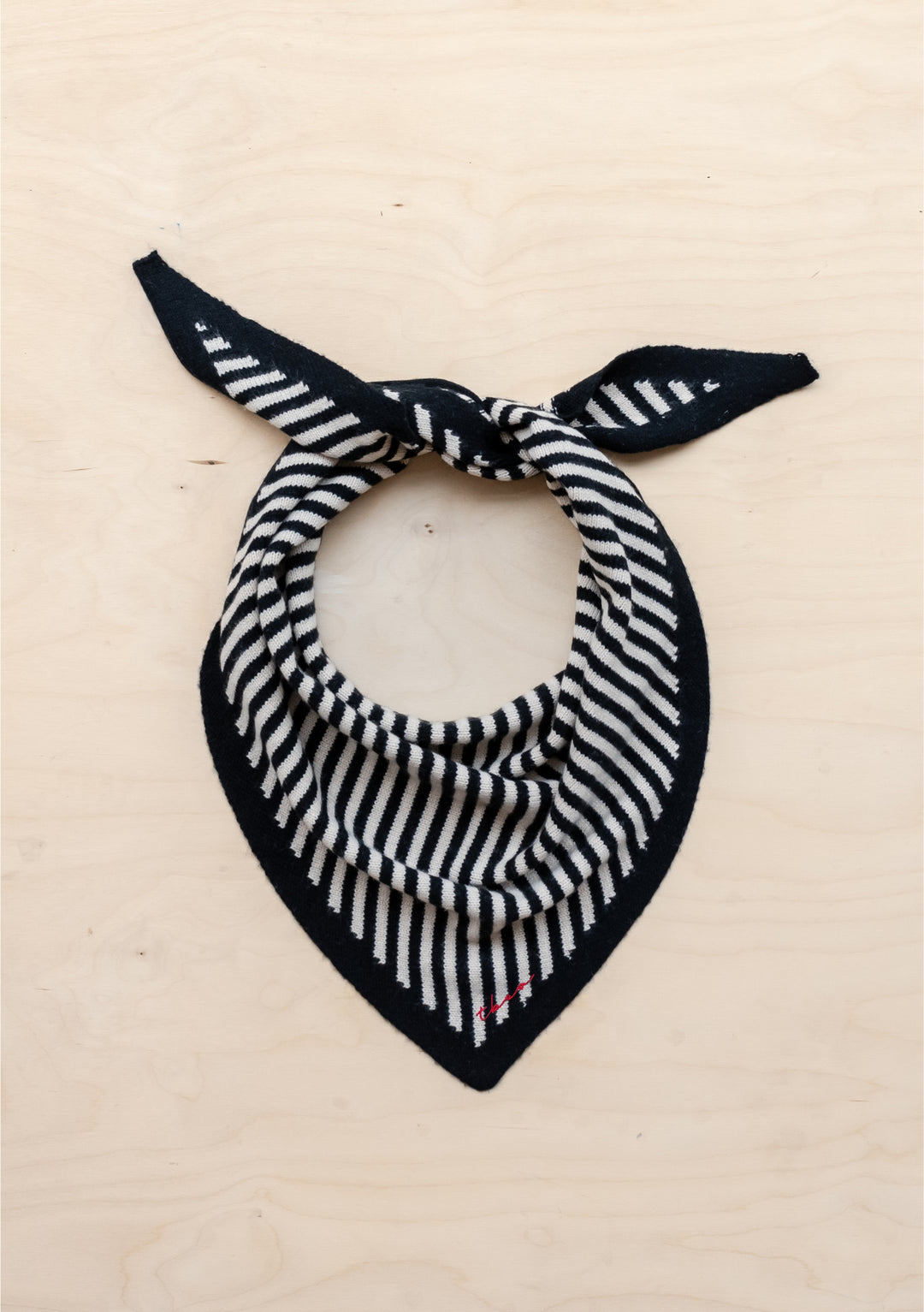 Merino Wool Triangle Scarf- Patterned