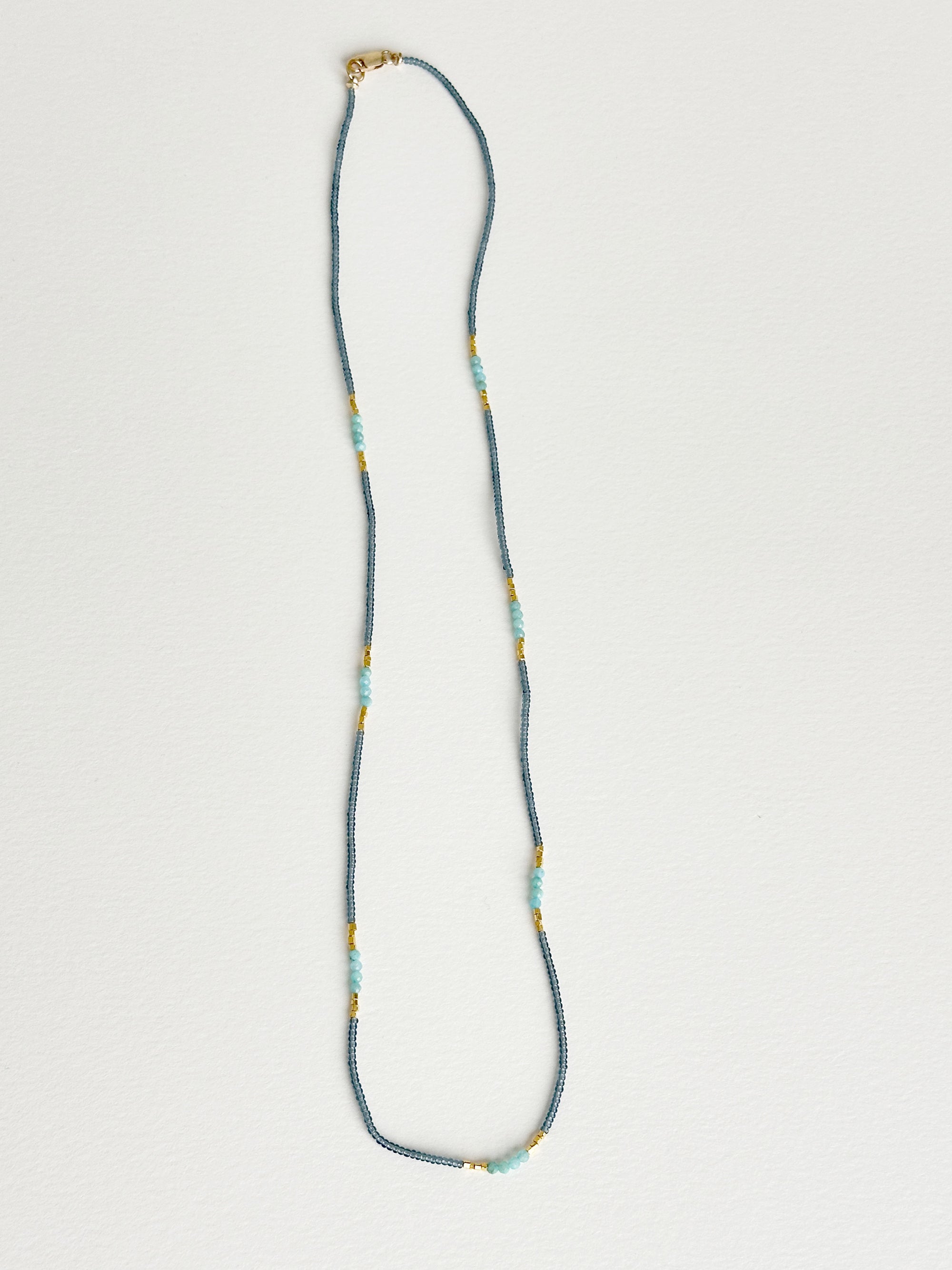 Grey Seed With Amazonite Neklace