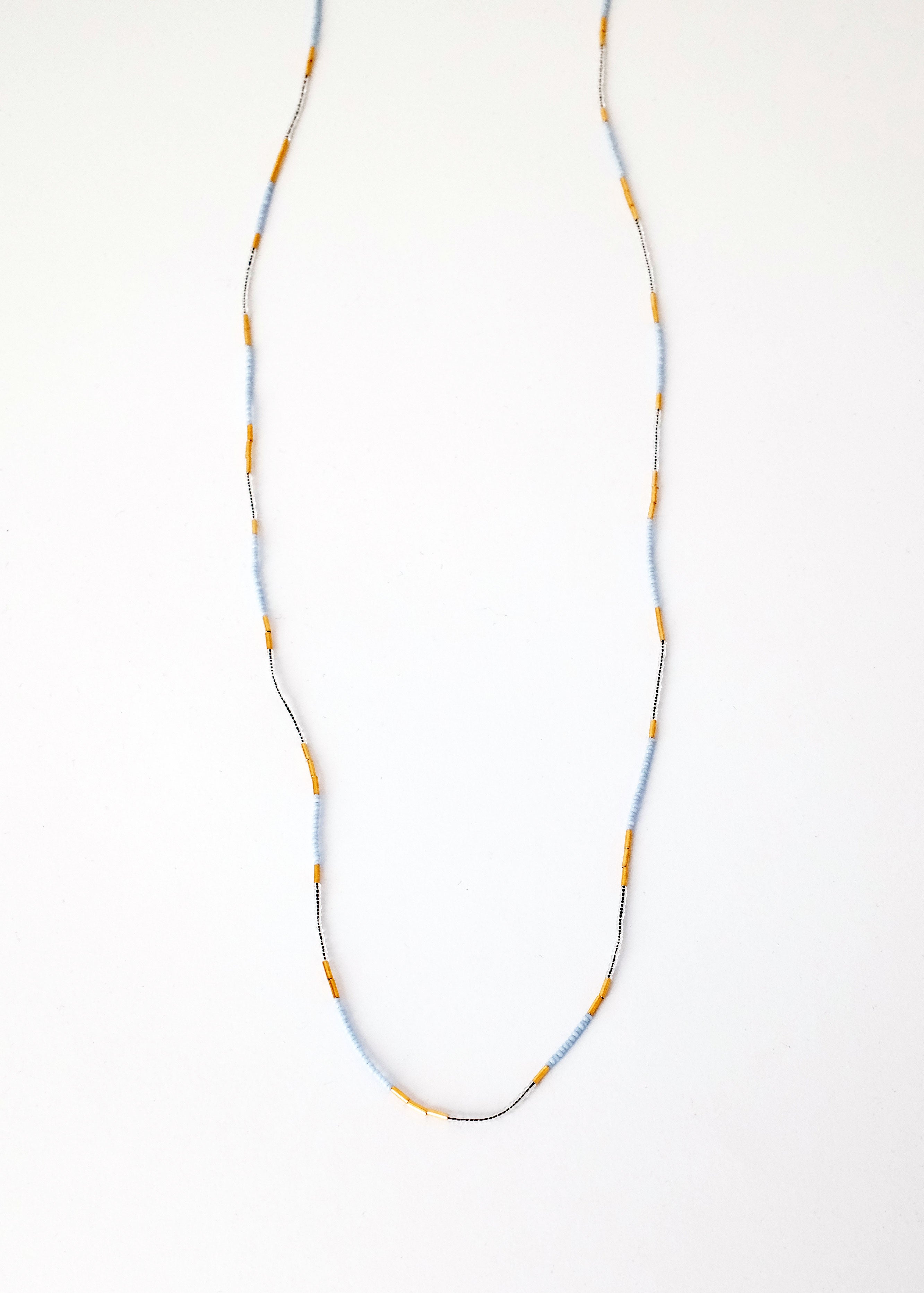 Seed Bead Long Necklace Gold