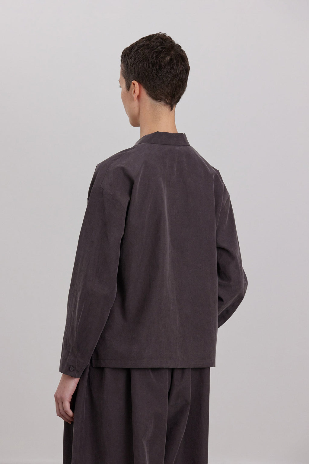 Cropped L/S Shirt Dk Plum