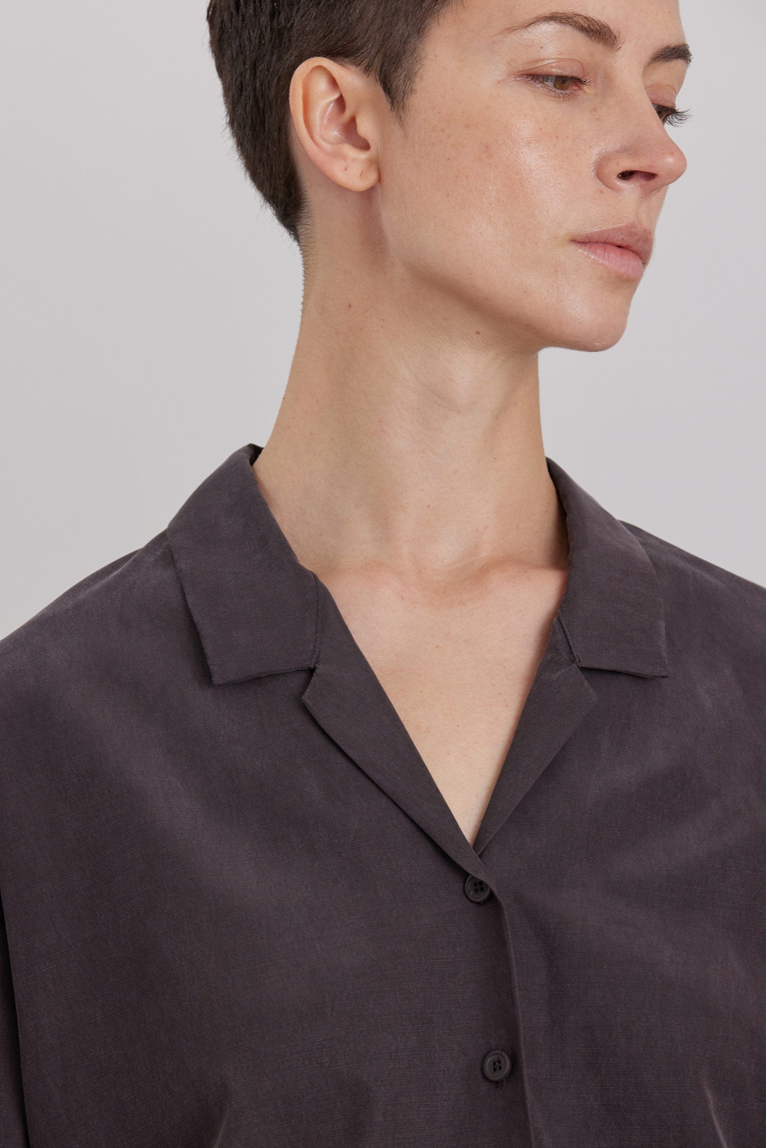 Cropped L/S Shirt Dk Plum