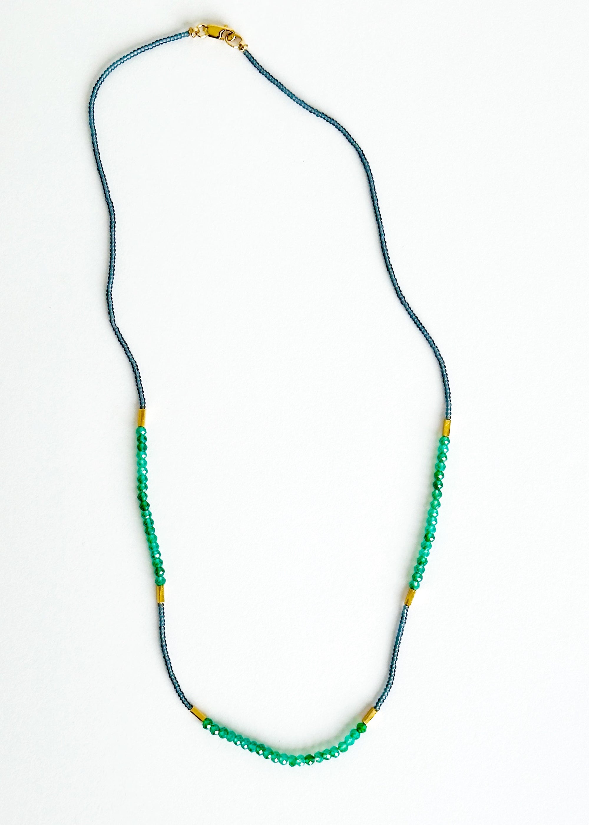 Beaded Green Onyx Beads Necklace