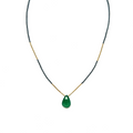Onyx Necklace Grey Seed Gold Green