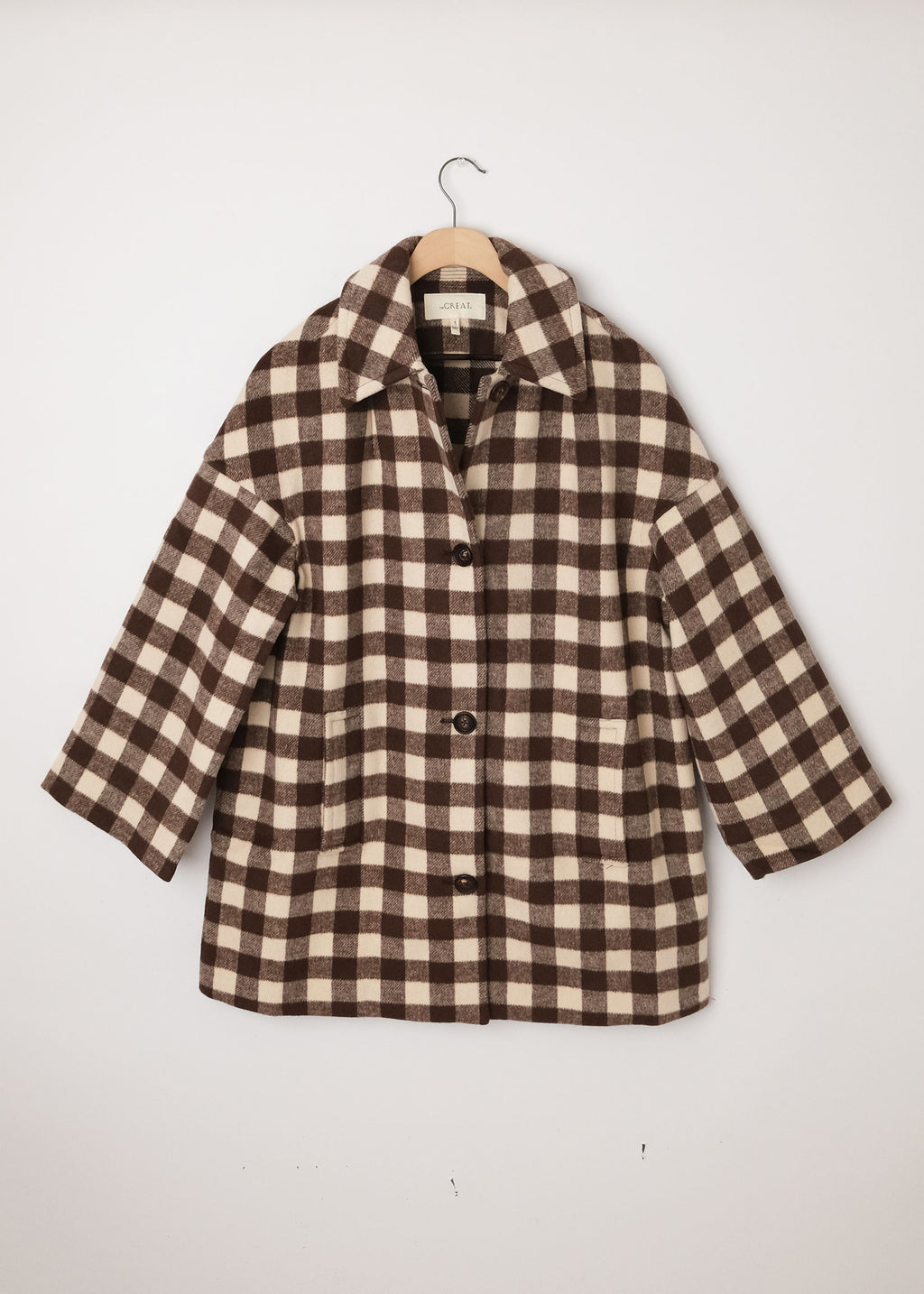 Car Coat Chocolate/Cream Check