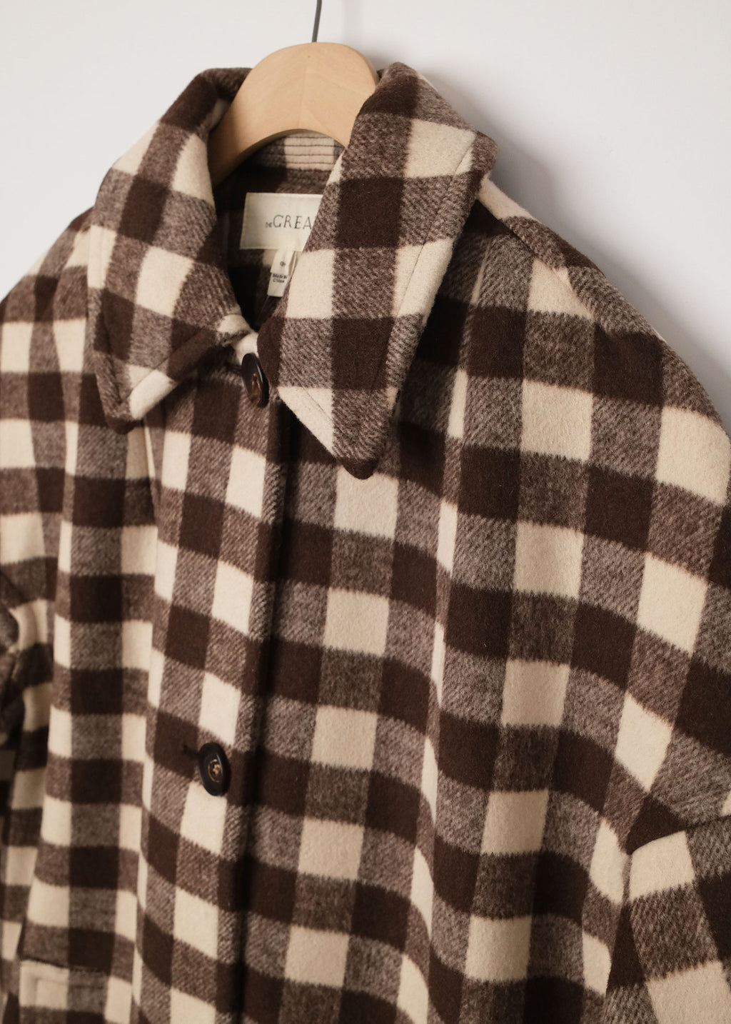 Car Coat Chocolate/Cream Check