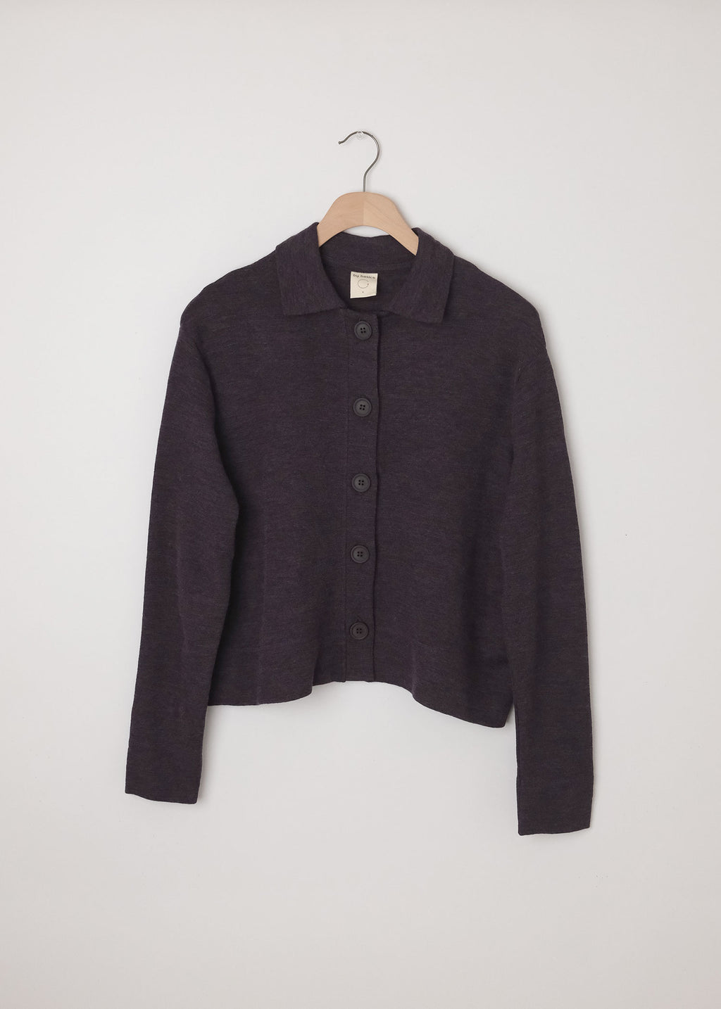 Cardigan Collar Plum Melange
