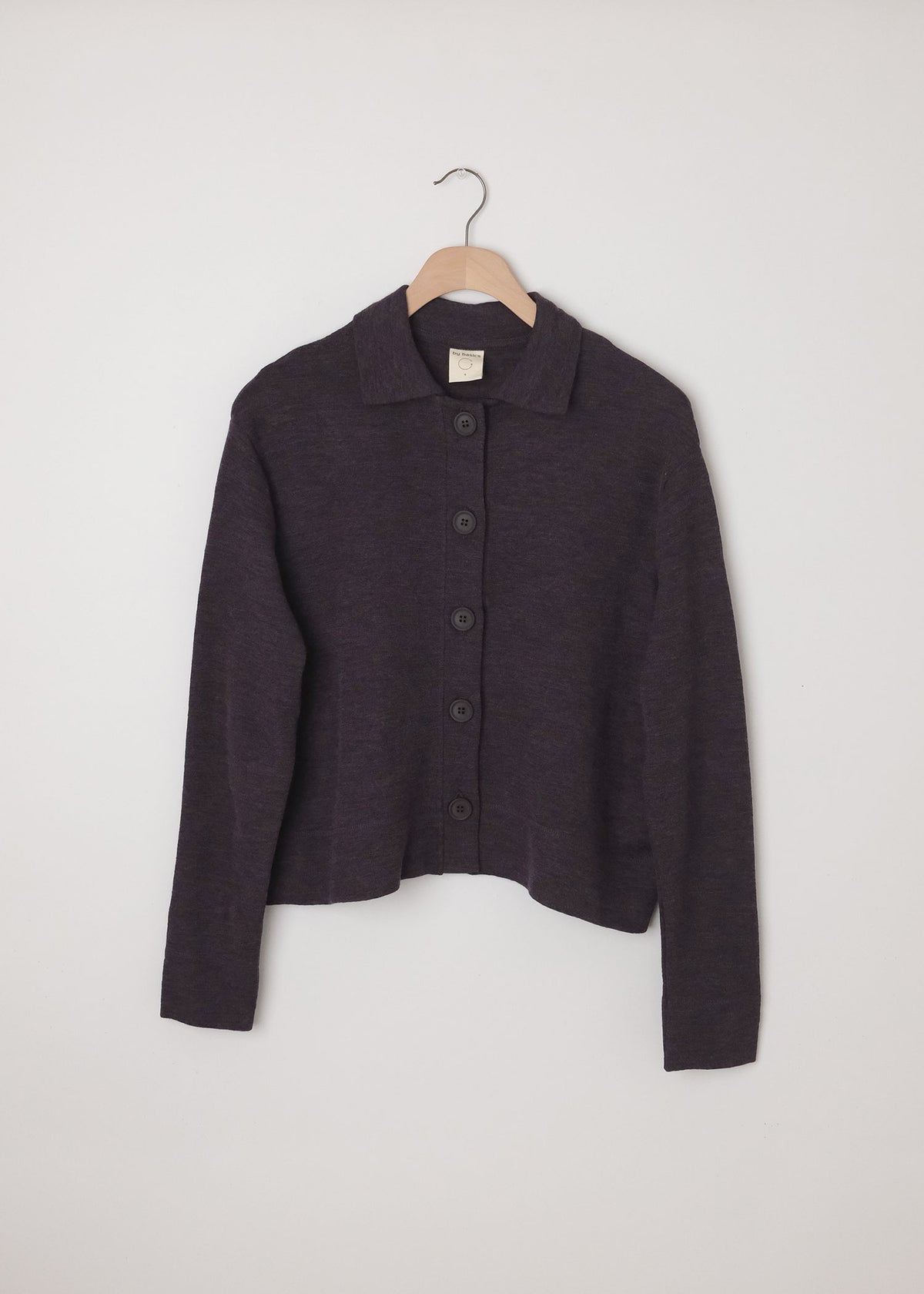 Cardigan Collar Plum Melange