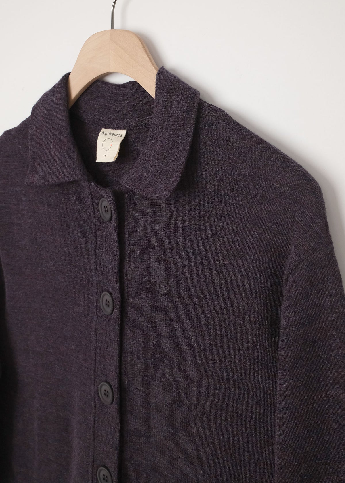 Cardigan Collar Plum Melange