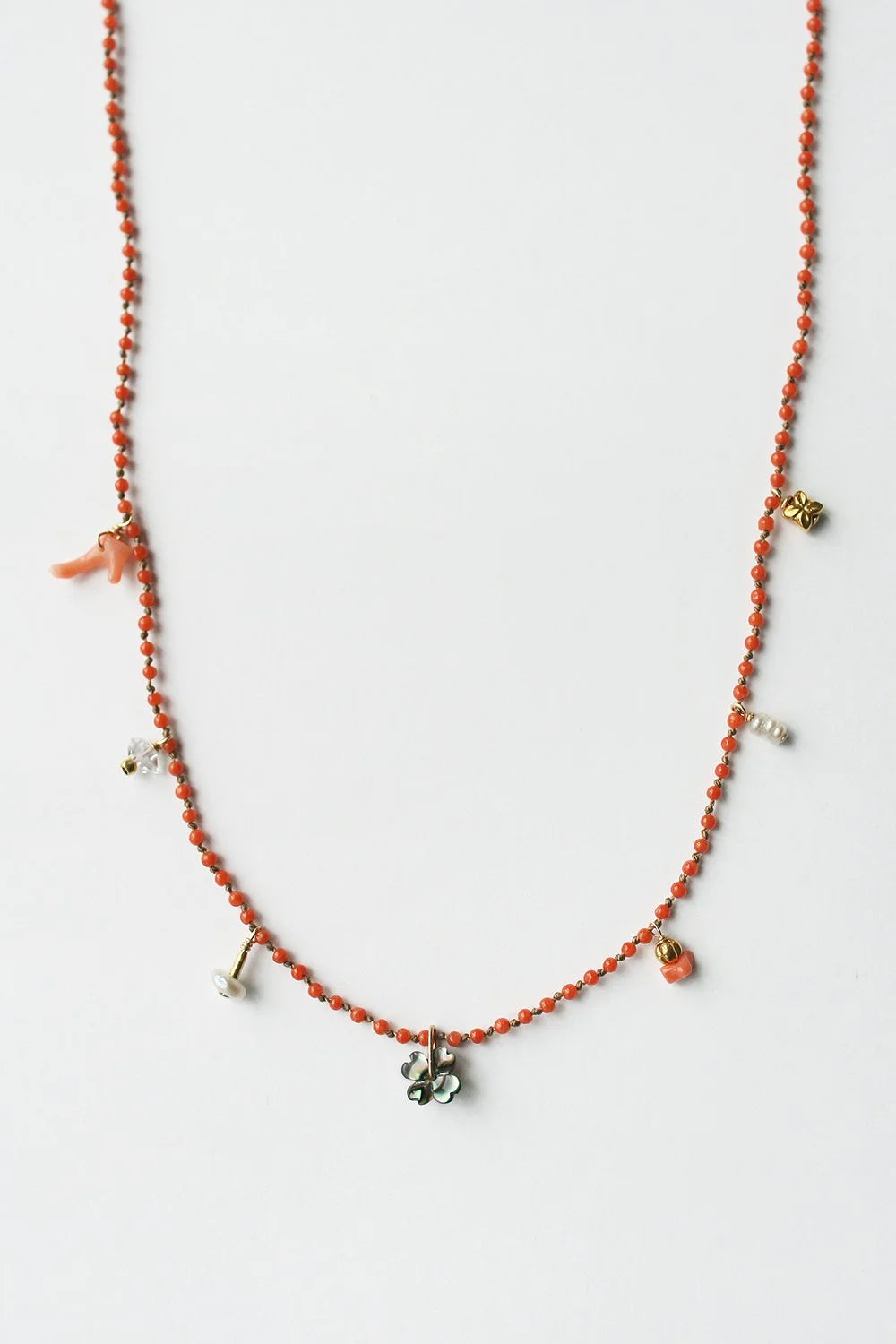 Charmant Necklace 16" - Coral