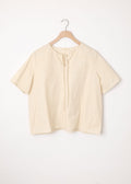 Boxy Crinkle Top Natural