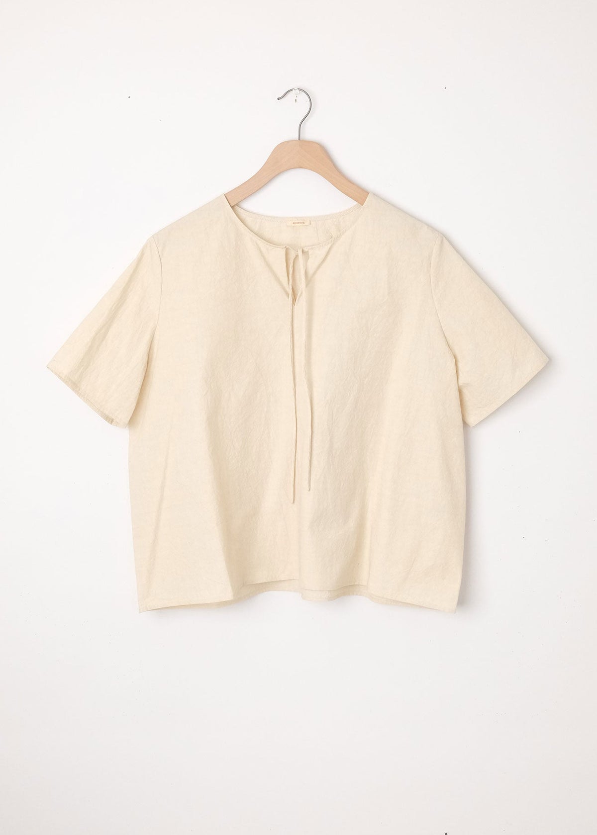Boxy Crinkle Top Natural
