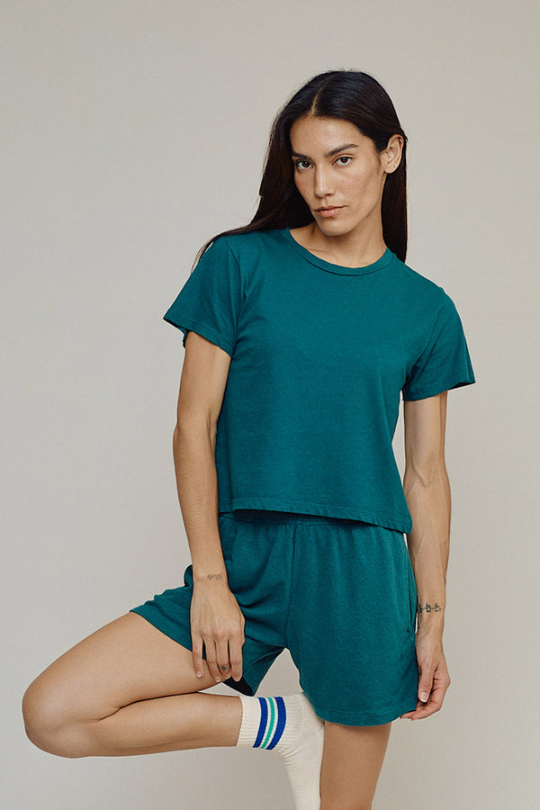 Cropped Ojai Tee Deep Teal