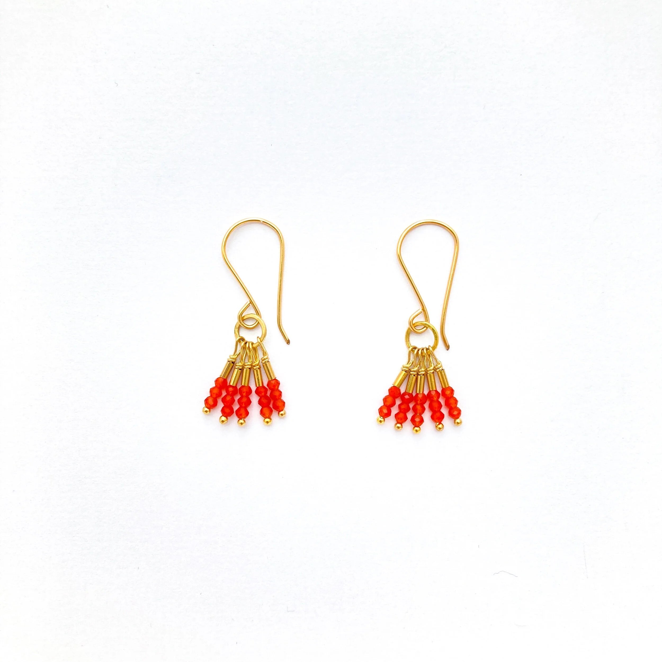 Carnelian GF Fringe Earring