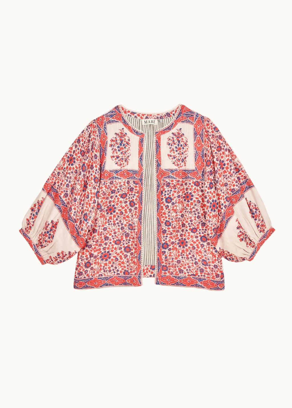 Della Print Jacket Red/Navy
