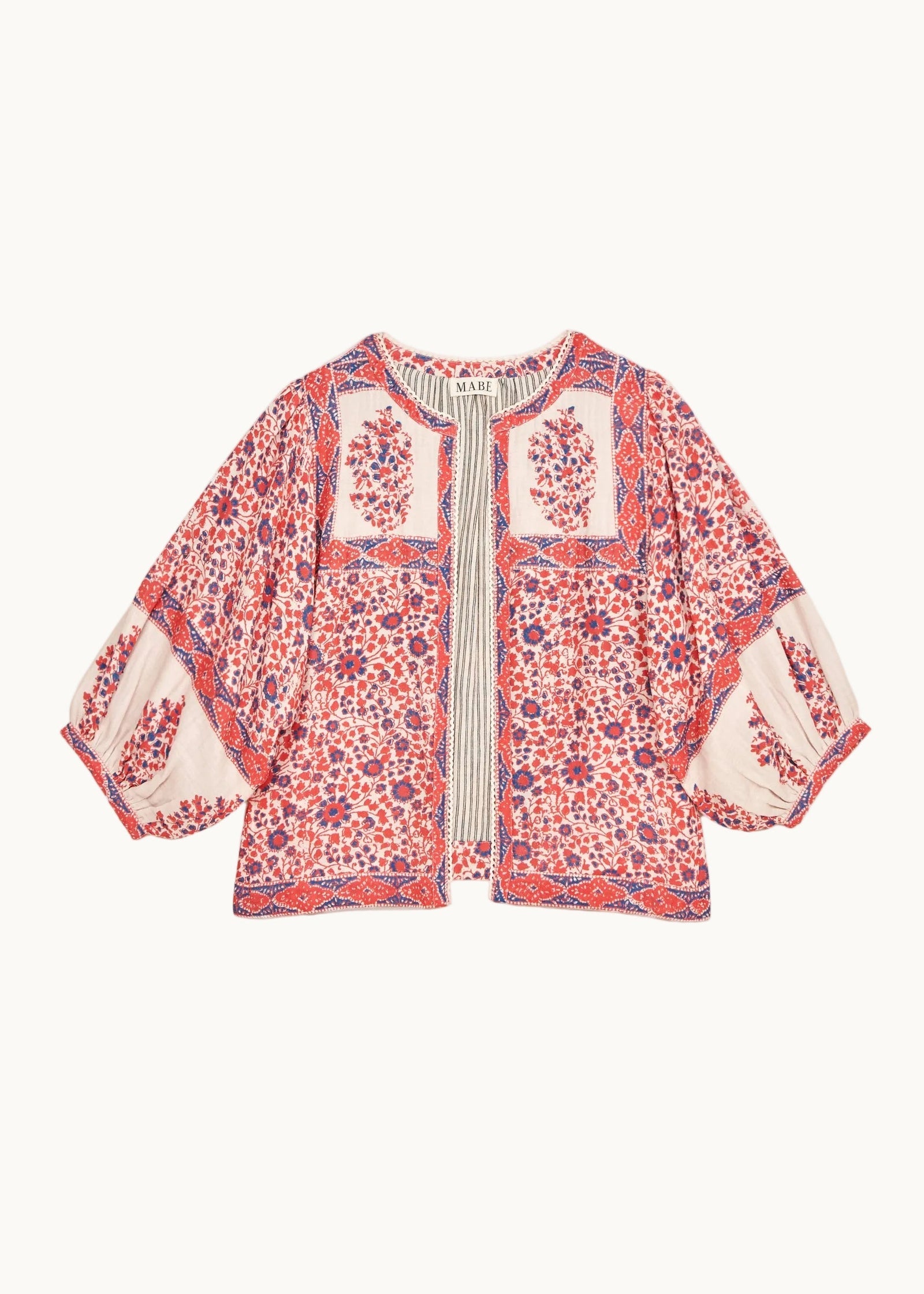 Della Print Jacket Red/Navy