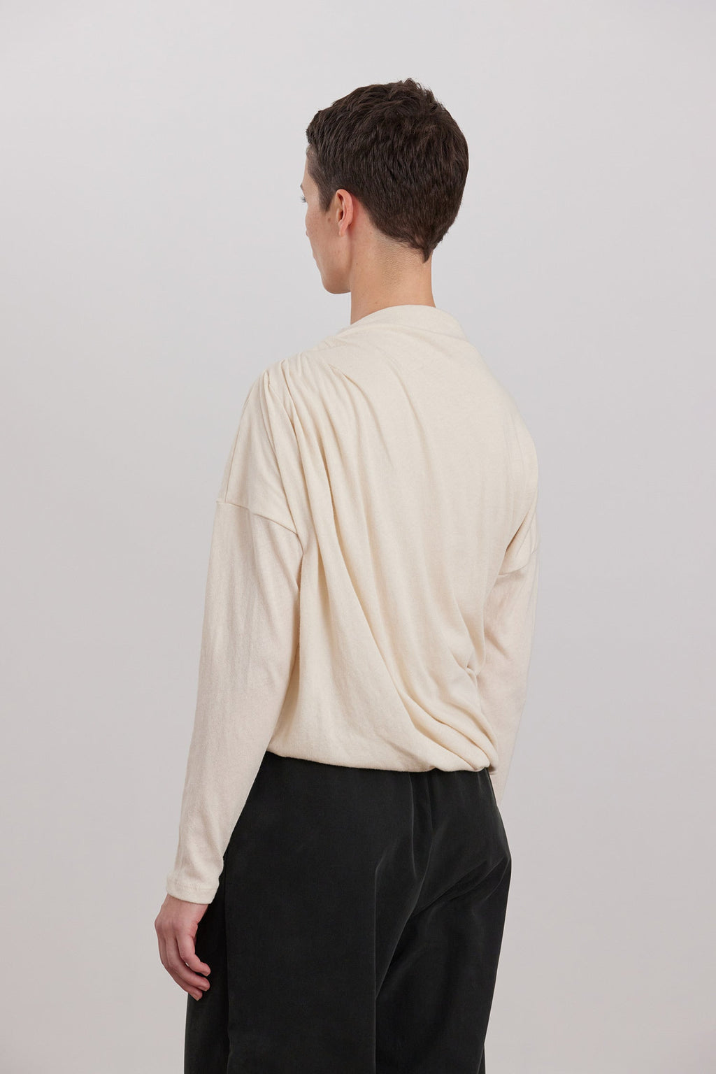 Double Layer Draped Top Natural