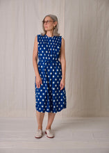 Load image into Gallery viewer, Pintuck Dress Cyan Ikat

