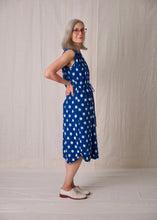 Load image into Gallery viewer, Pintuck Dress Cyan Ikat
