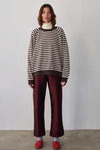 Load image into Gallery viewer, The Stripe Eco-Terry Crewneck - Espresso

