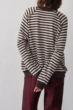Load image into Gallery viewer, The Stripe Eco-Terry Crewneck - Espresso

