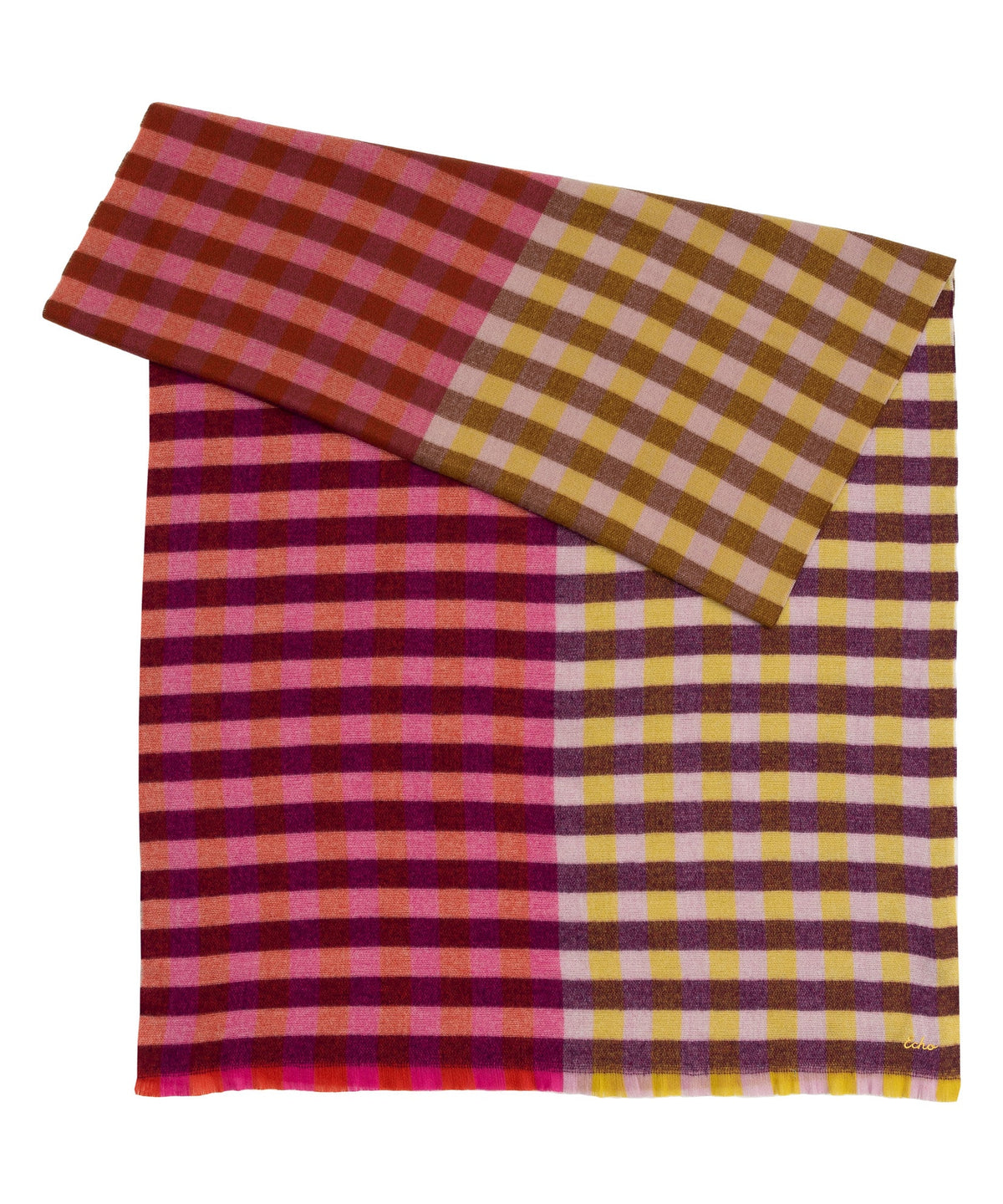 Quarter Check Scarf Rose Violet