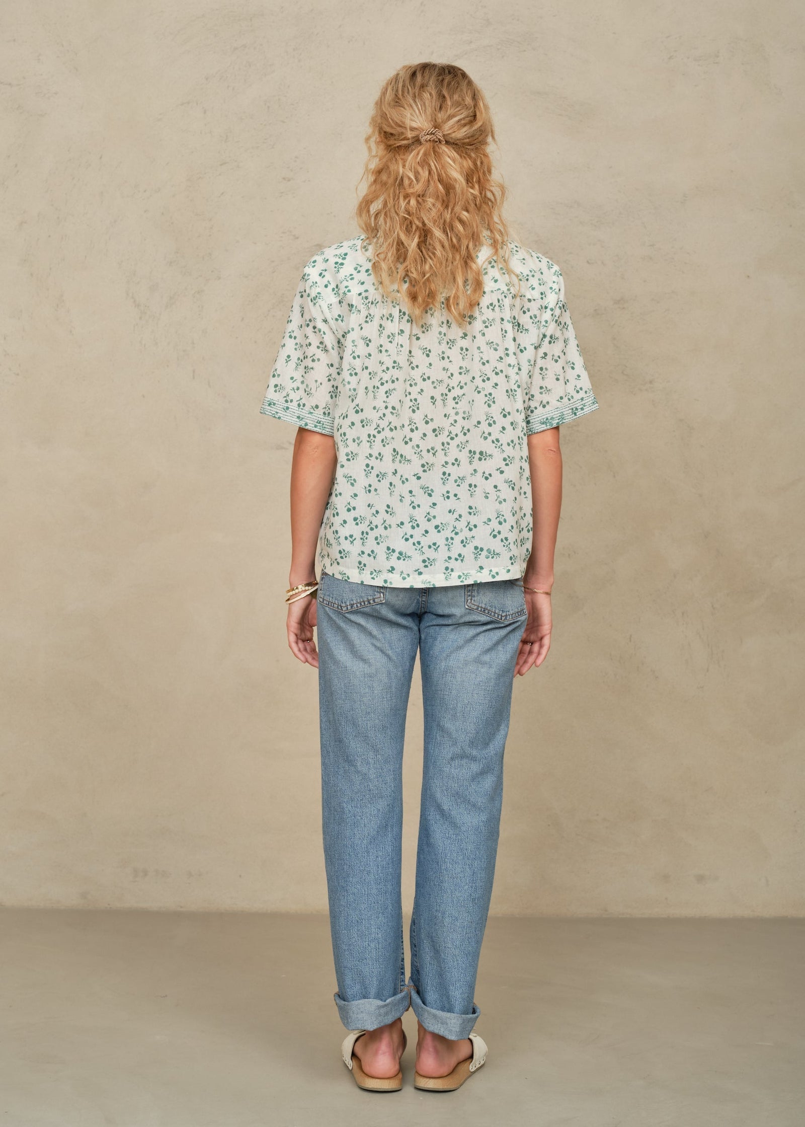 Edie Print Stitch S/S Top