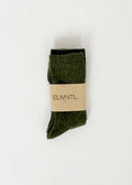 Ribbed Cashmere Wool Socks - Khaki Green