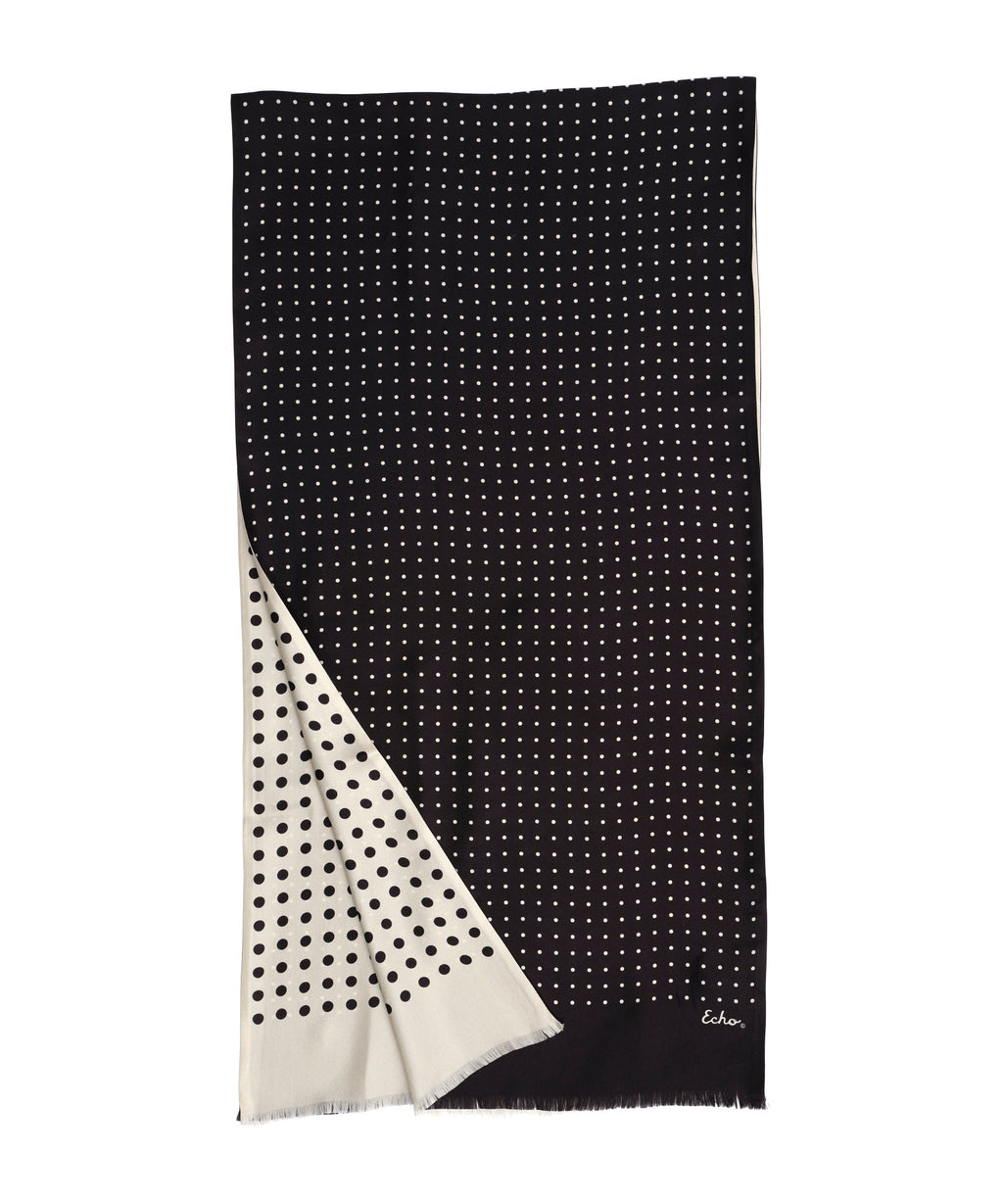 Tubular Silk Dot Scarf