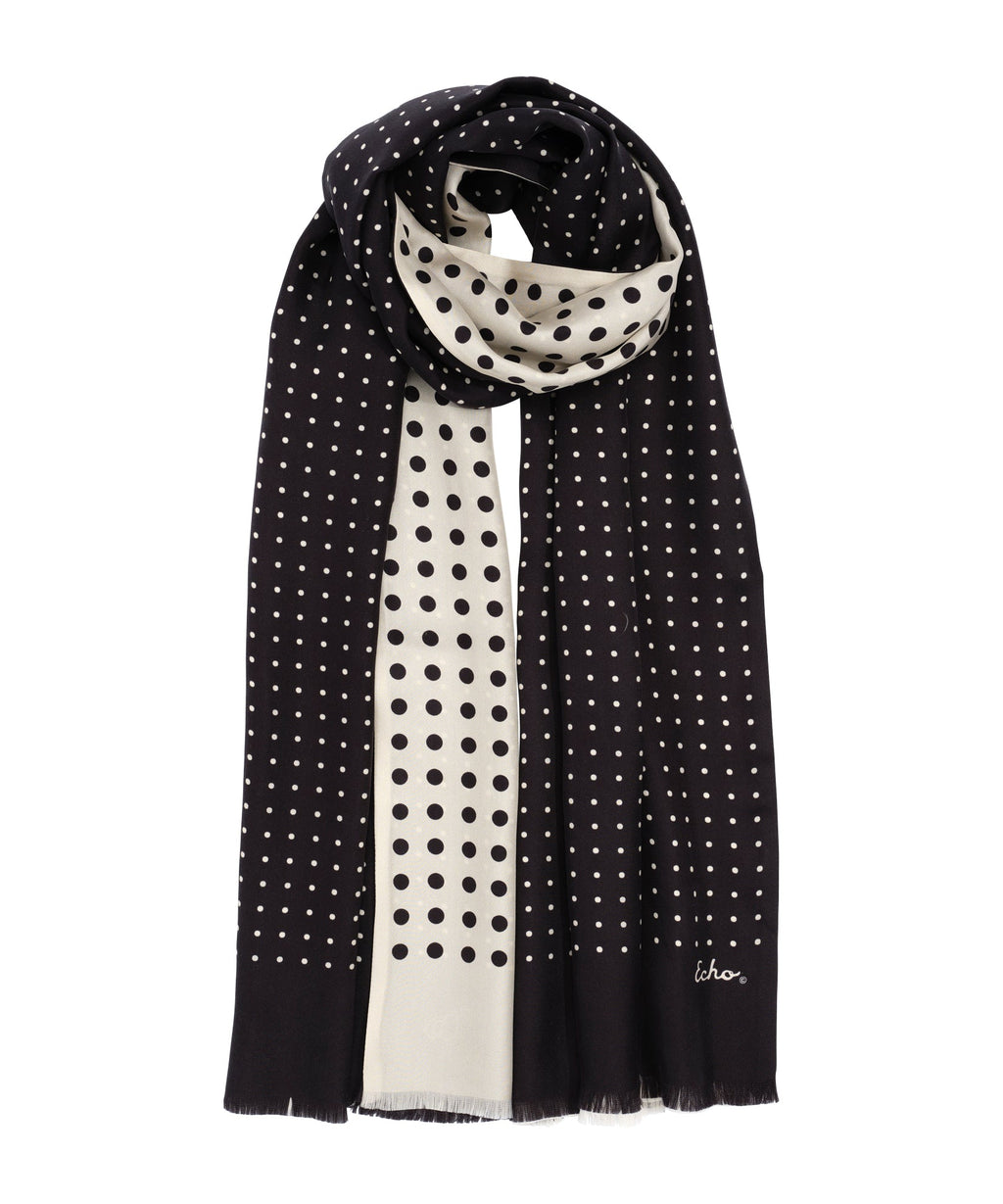 Tubular Silk Dot Scarf