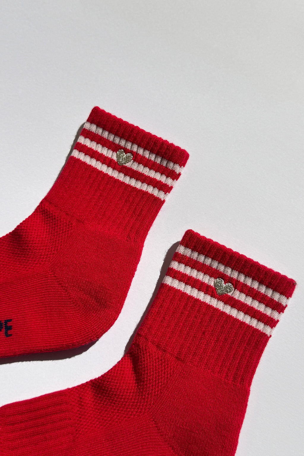 Embroidered Girlfriend Socks - Scarlet/Heart